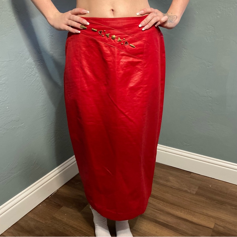 Vintage 1980’s City Girl pencil skirt- RED